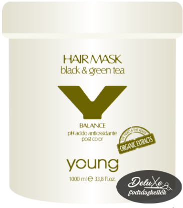 Kép Young - Balance - Hajpakolás festett hajra zöld és fekete tea kivonattal 1000 ml