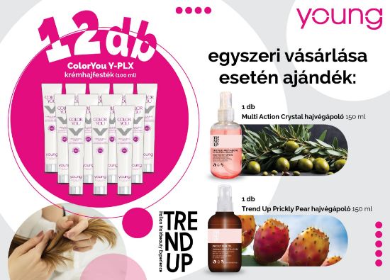 AKCIÓ - 12 db Young hajfestékhez AJÁNDÉK 2 db Trend Up hajvégápoló olaj képe