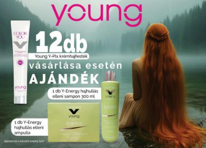 Kép AKCIÓ - 12 db Young hajfestékhez AJÁNDÉK Young Energy hajhullás elleni sampon (300 ml) + ampulla (12x10 ml)