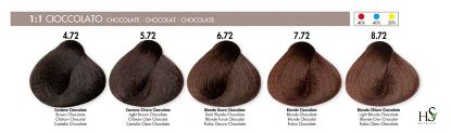 Kép HS Milano hajfesték 100 ml - Csokoládé színek (4.72-8.72)
